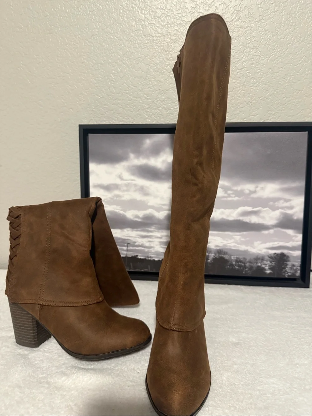 Women's Brown Suede Knee-High Boots